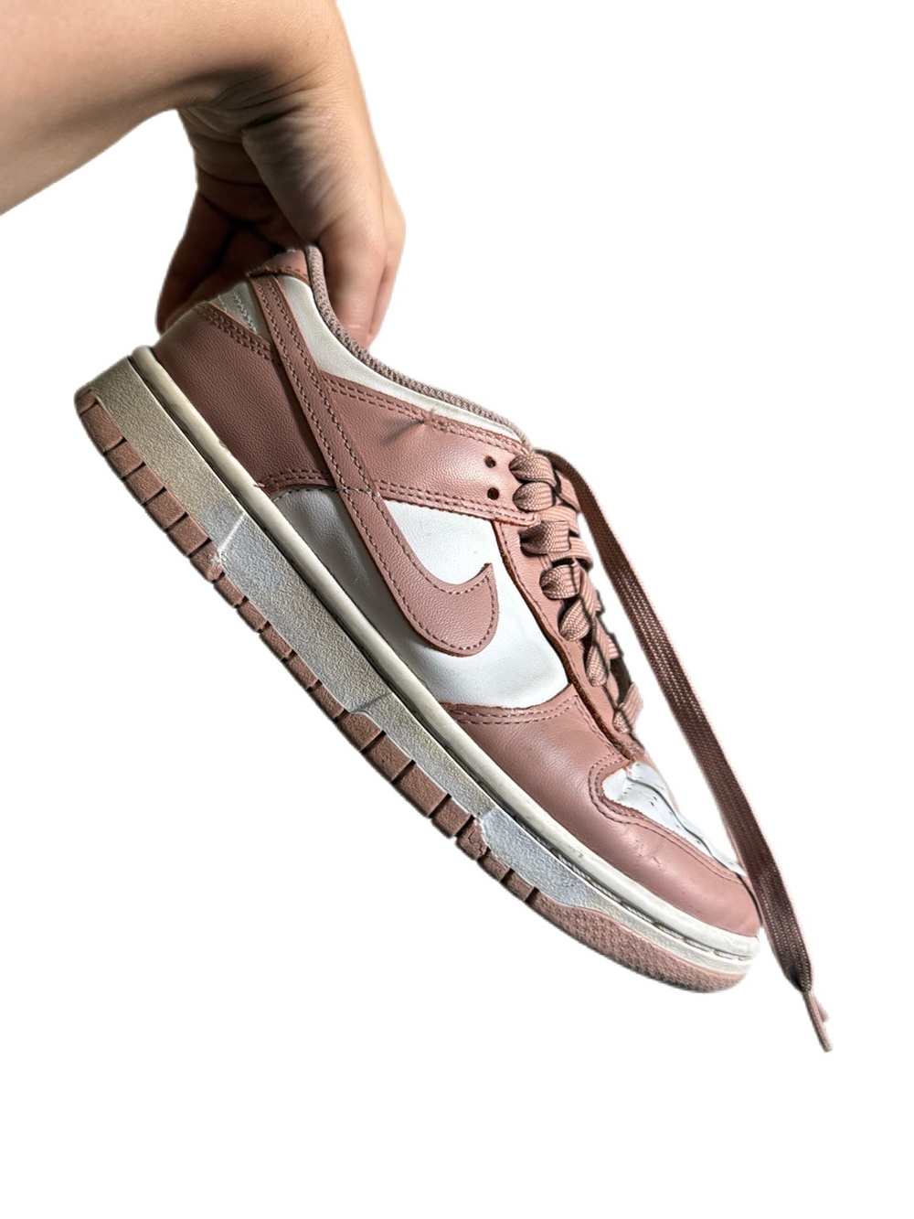 Nike Women's Low-Top Sneaker in Dusty Rose and White